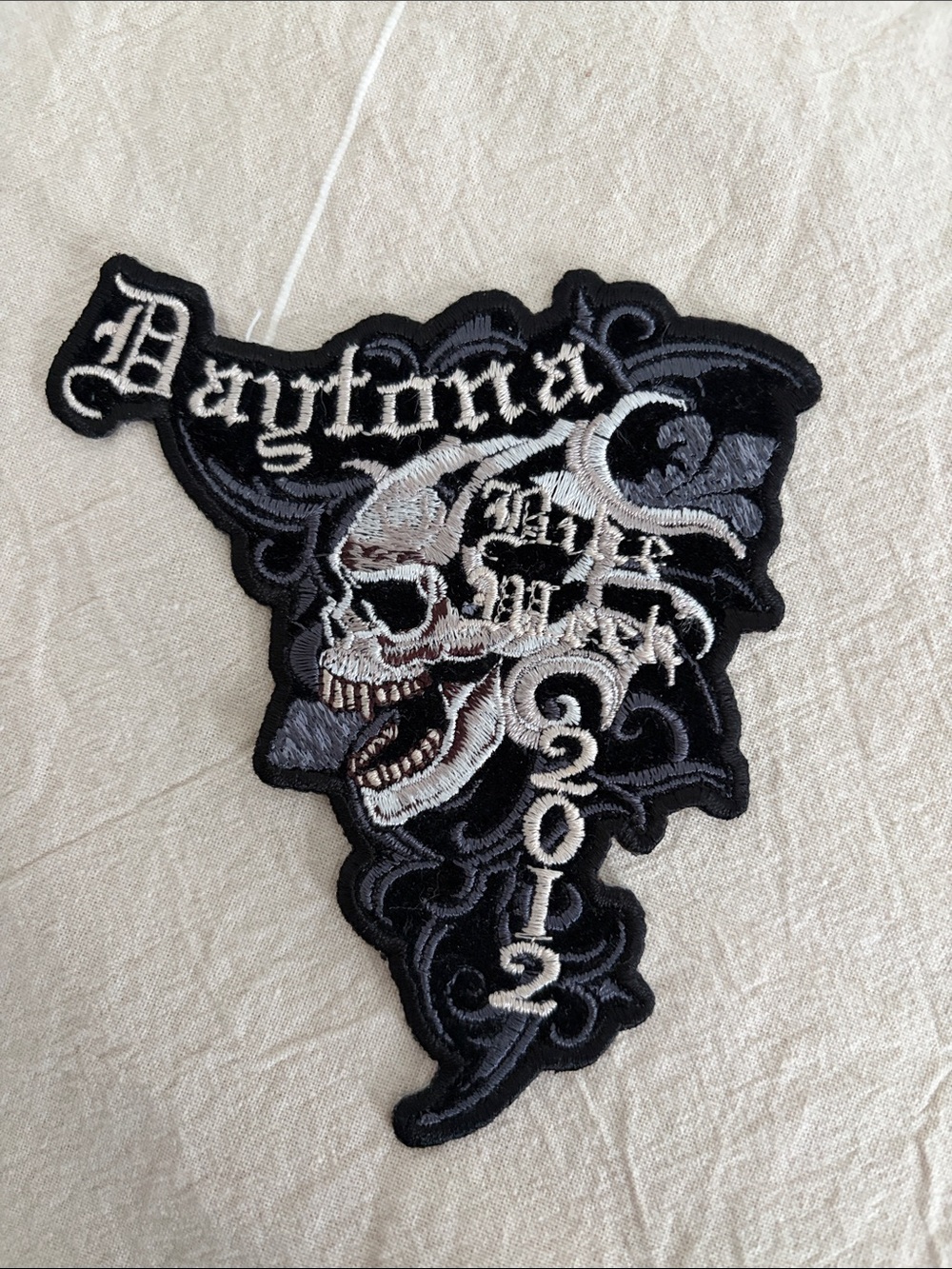 Bike week 2012 Black & Gray Skull Embroidered Patch